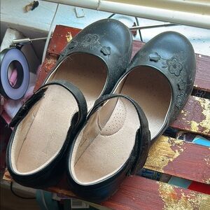 Black Floral Mary Jane Shoes